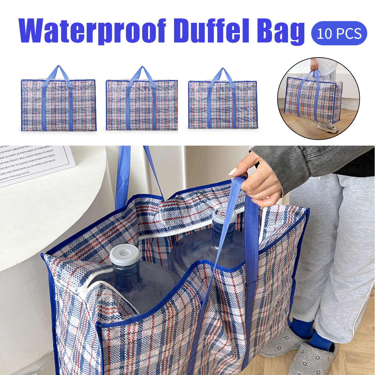 10pcs Woven Moving and Storage Bags