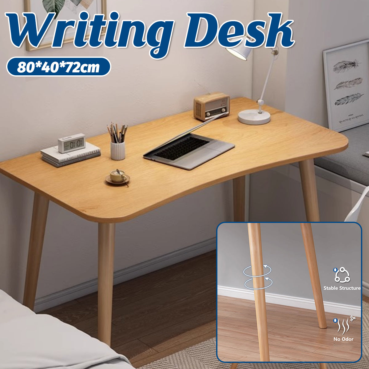 Simple Rectangular Computer Desk Home Office Study Desk 80 × 40 cm