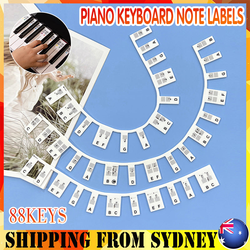 Piano Keyboard Note Labels Silicone Stickers 88 Keys