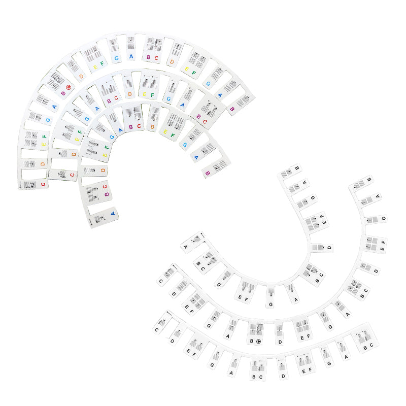 Piano Keyboard Note Labels Silicone Stickers 88 Keys