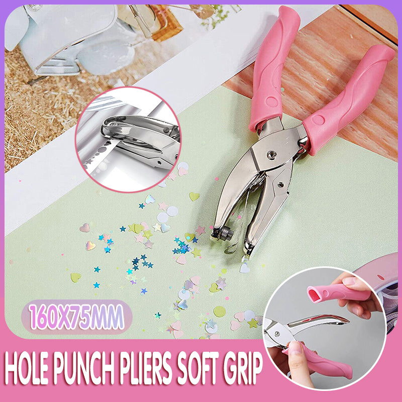 Metal Hole Punch Pliers with Soft Grip Circle Star Heart