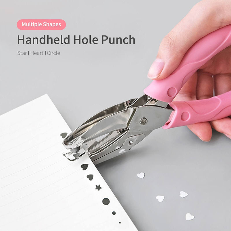 Metal Hole Punch Pliers with Soft Grip Circle Star Heart