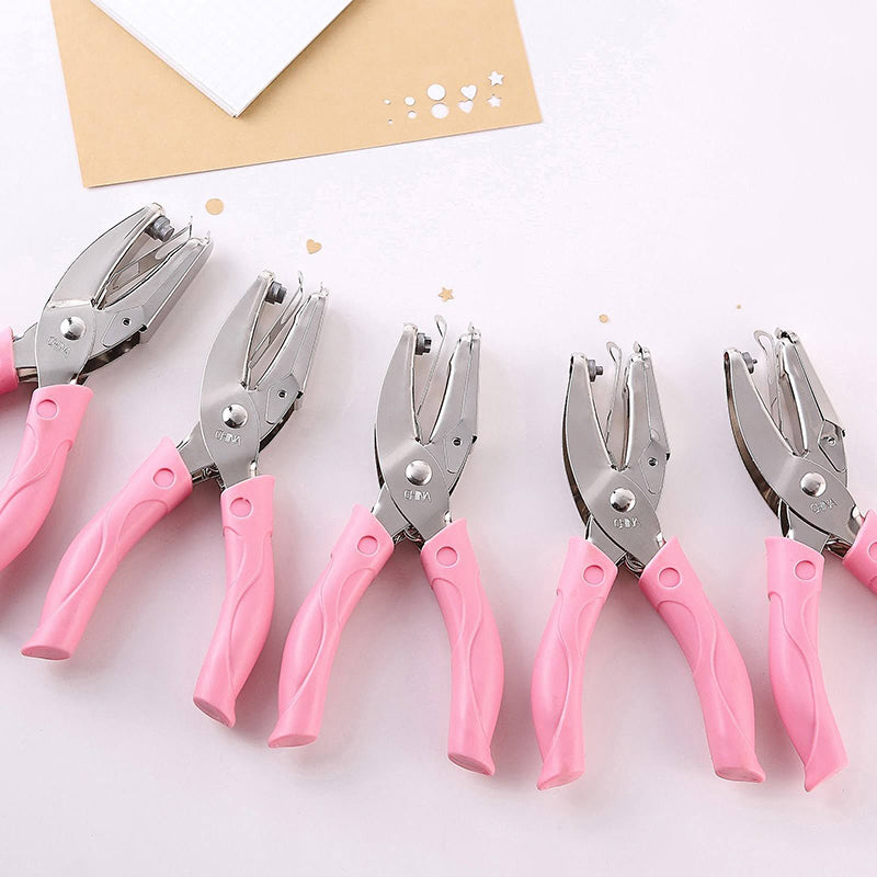 Metal Hole Punch Pliers with Soft Grip Circle Star Heart