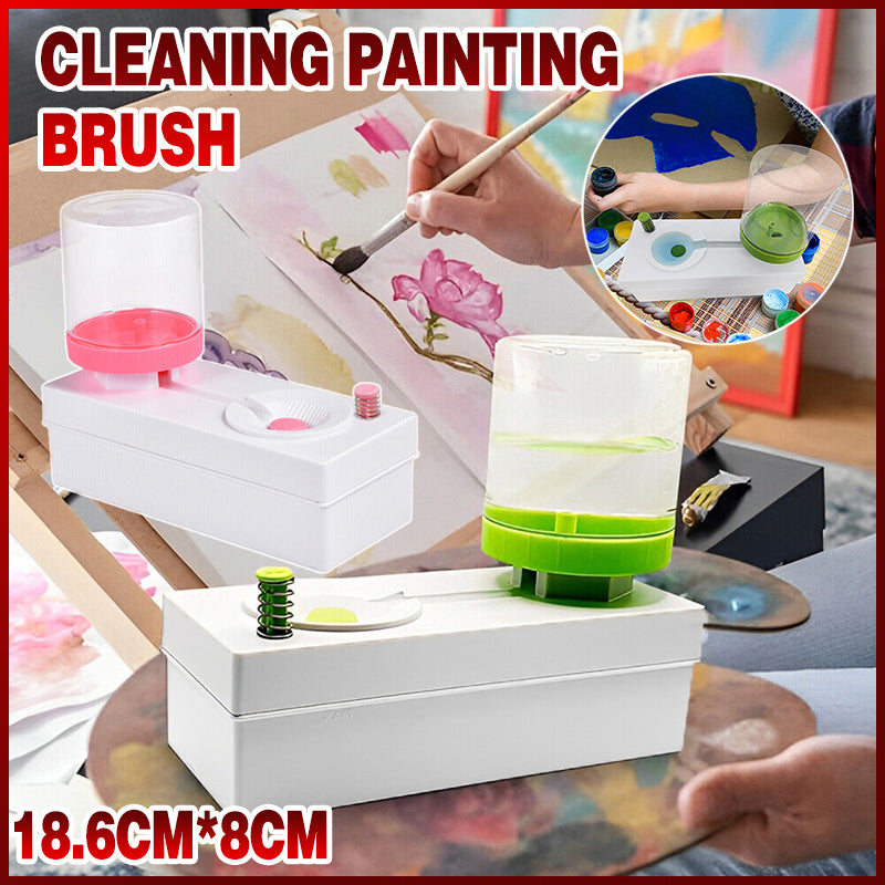 Paintbrush Rinser Cleaner with Dual Tanks and Button Drain