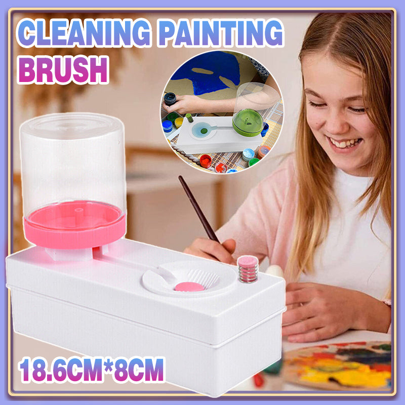 Paintbrush Rinser Cleaner with Dual Tanks and Button Drain
