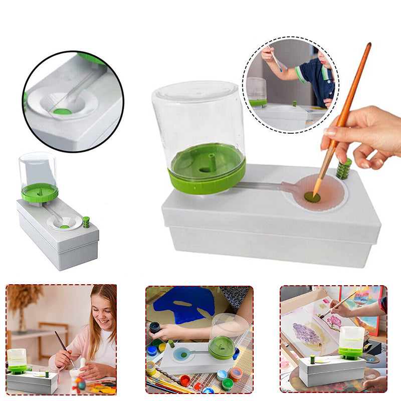 Paintbrush Rinser Cleaner with Dual Tanks and Button Drain