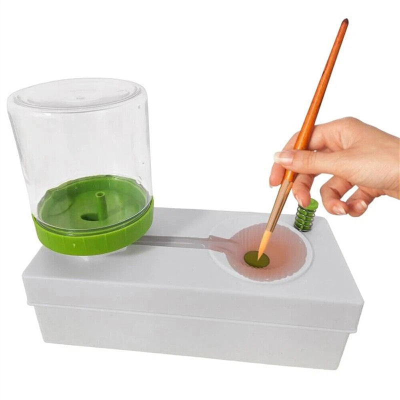 Paintbrush Rinser Cleaner with Dual Tanks and Button Drain