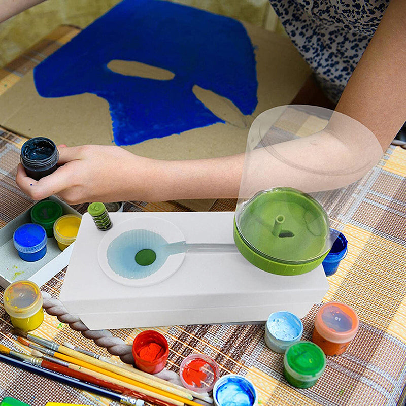 Paintbrush Rinser Cleaner with Dual Tanks and Button Drain