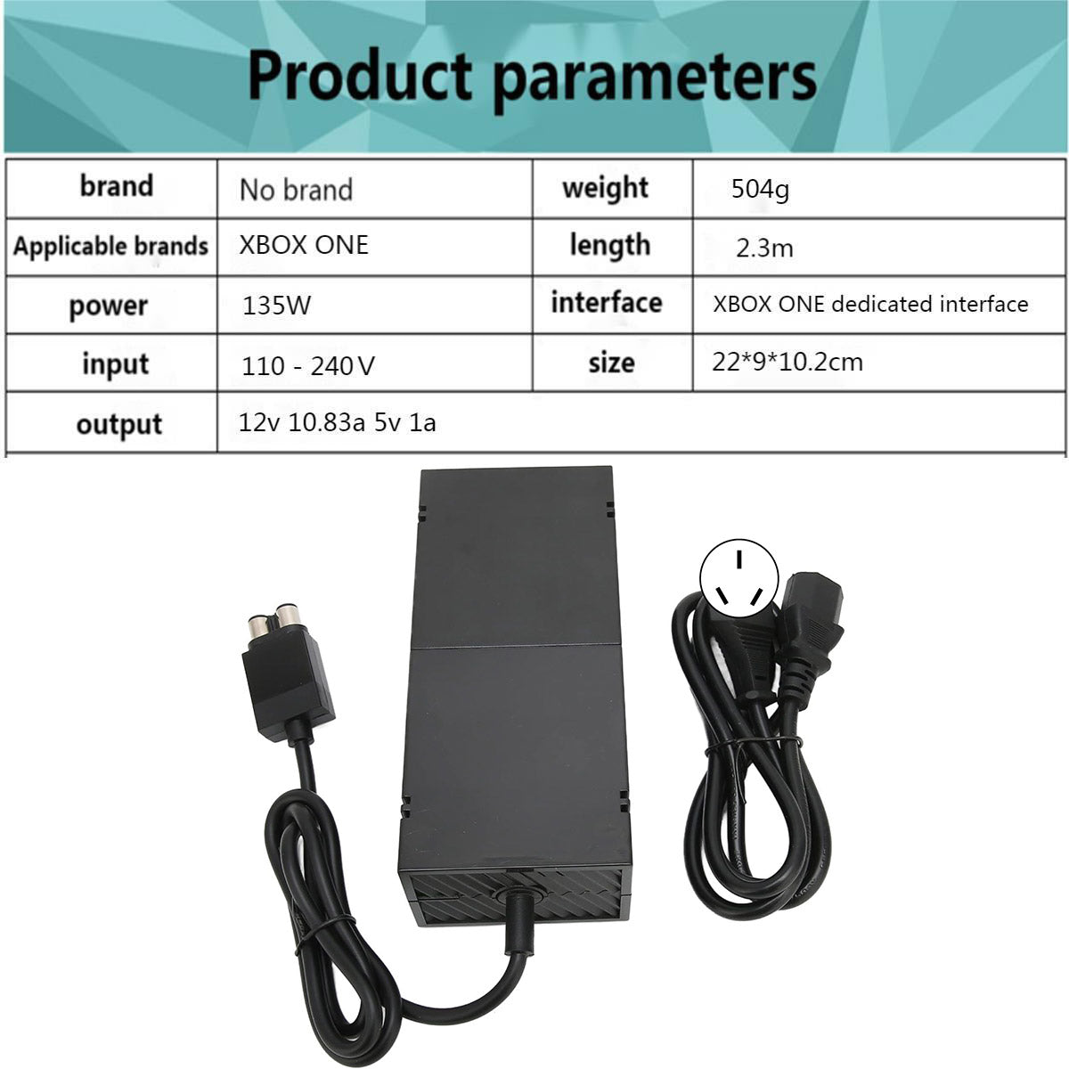 Xbox One Power Adapter 100-240V Replacement Charger