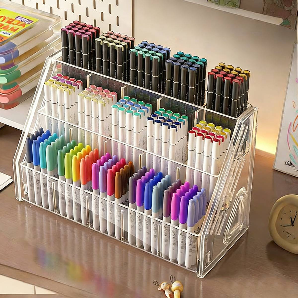 Clear Acrylic Divided Pen Holder 3 or 5 Tier