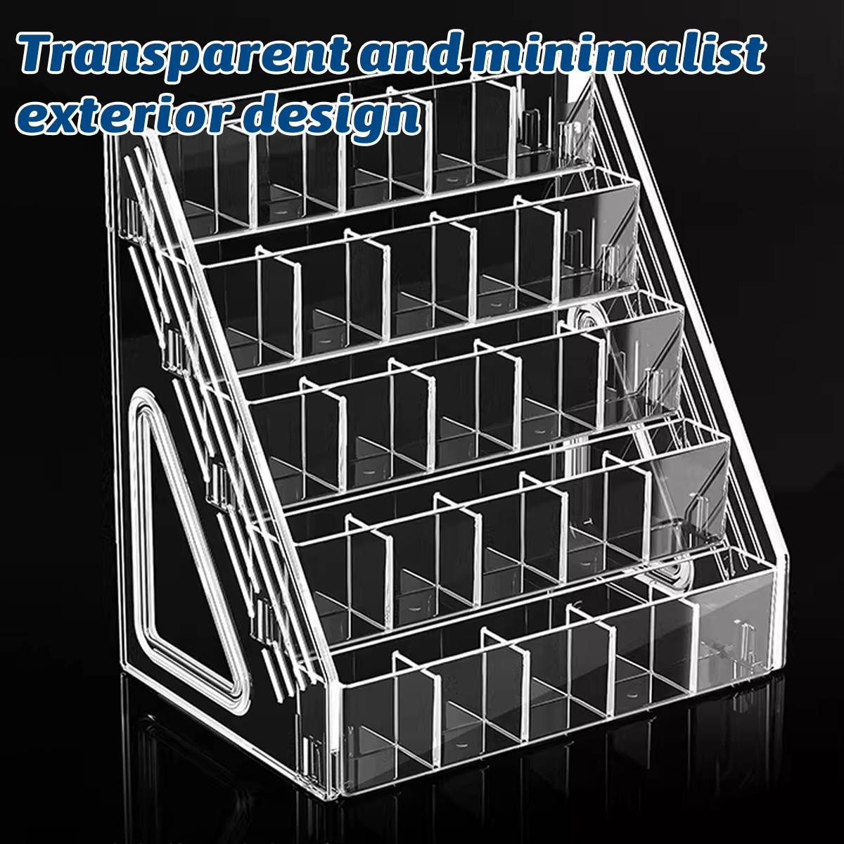 Clear Acrylic Divided Pen Holder 3 or 5 Tier