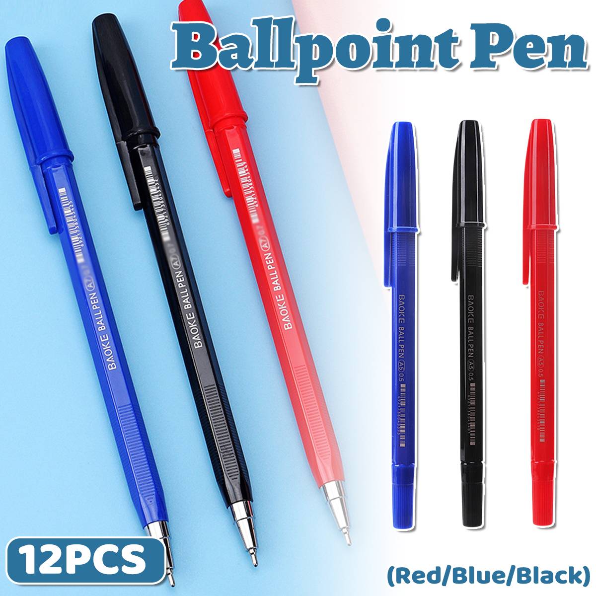 12pcs Hexagonal Ballpoint Pens 0.5mm