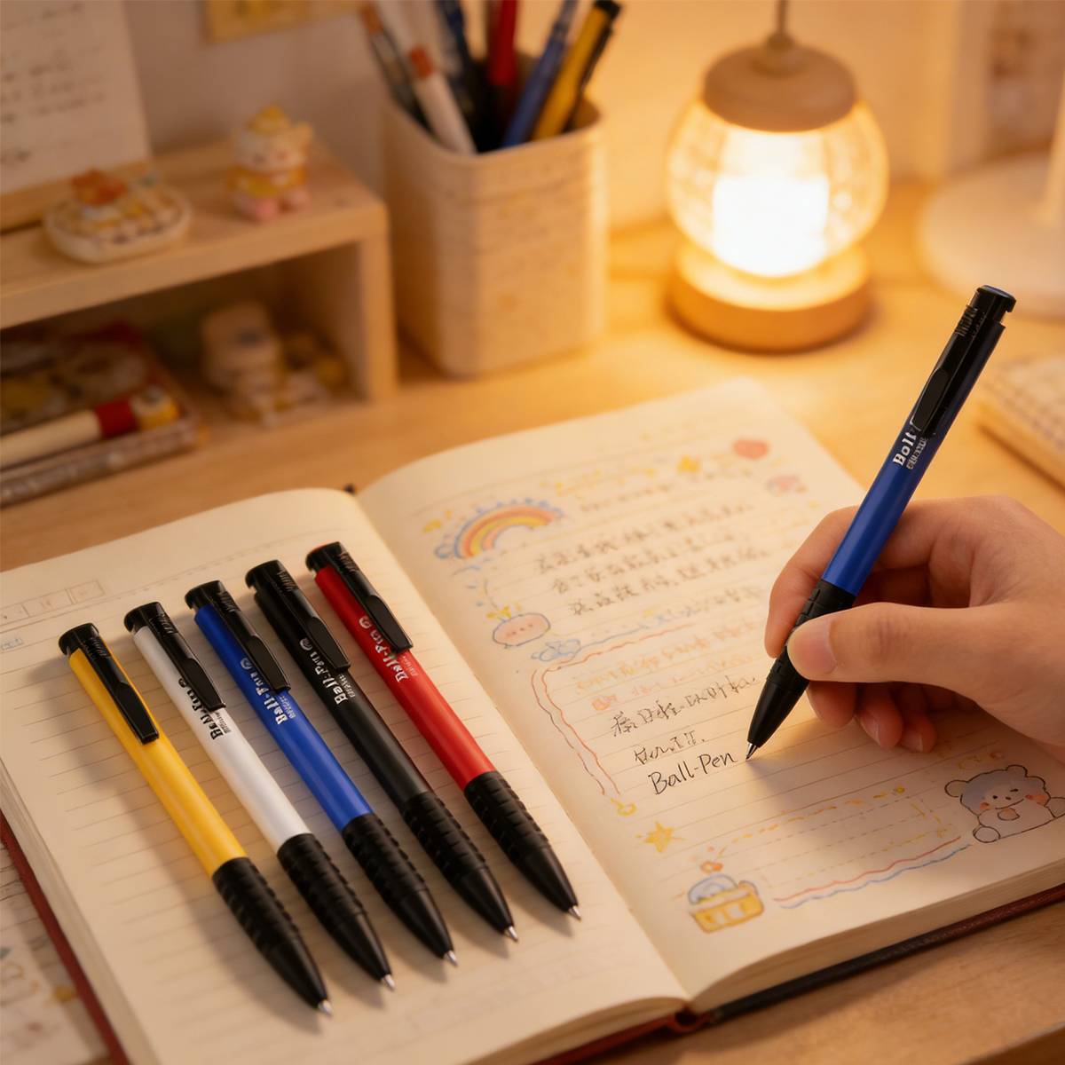 10 Pcs Push Button Ballpoint Pen for Office School