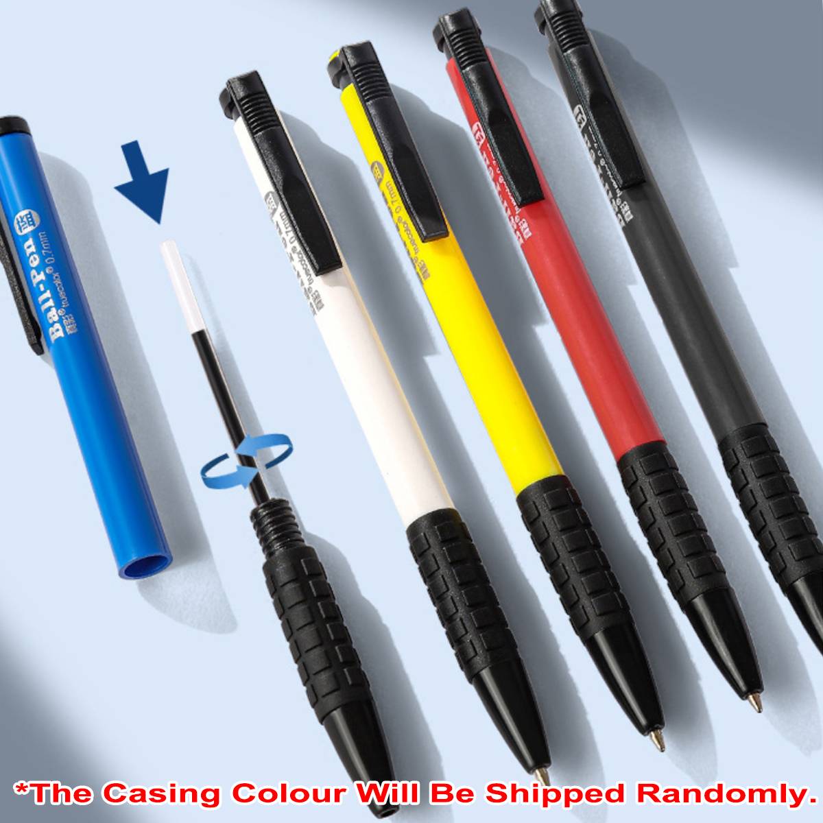 15 Pcs Push Button Ballpoint Pen 3 Colour Set
