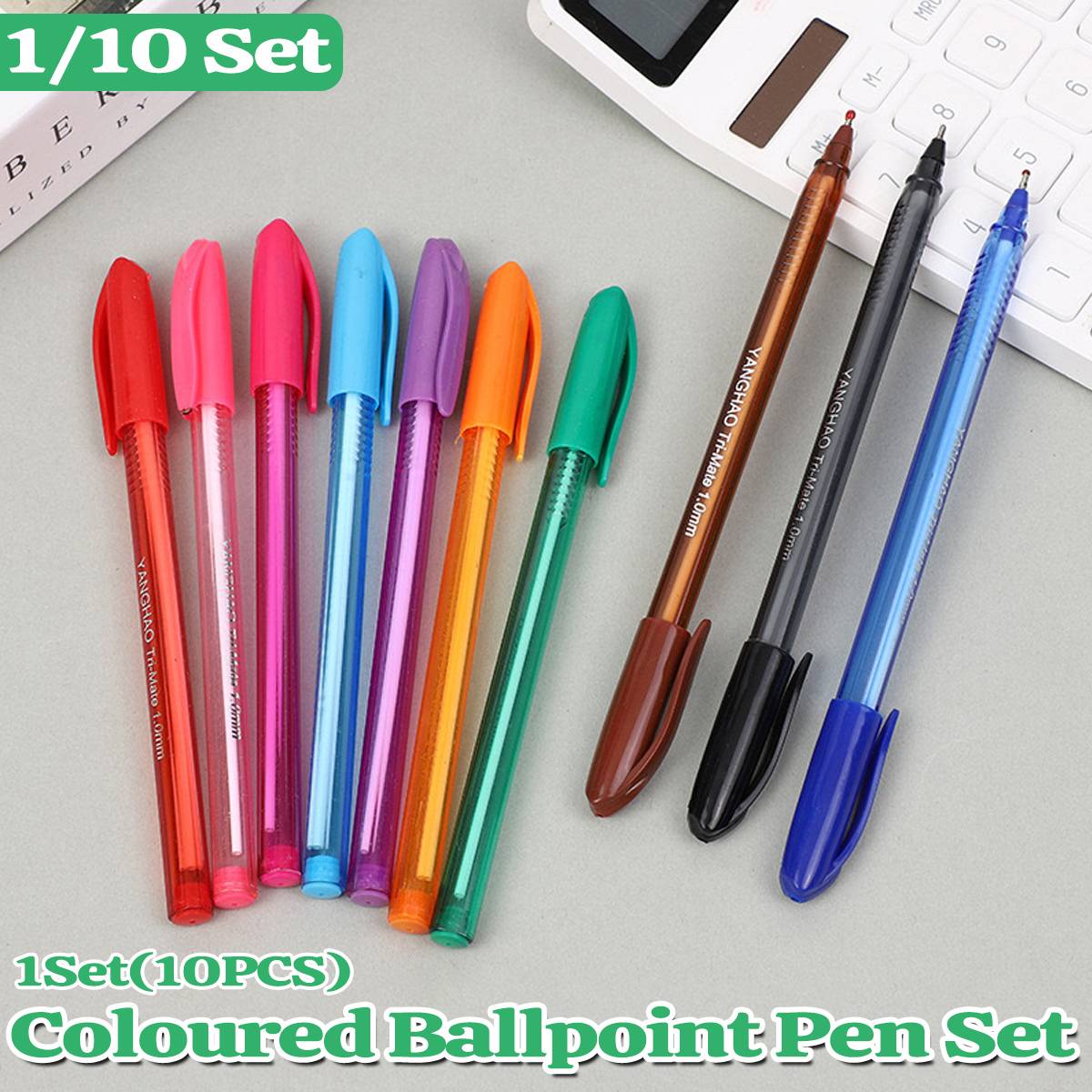 Colourful Ballpoint Pen Set for Office and School
