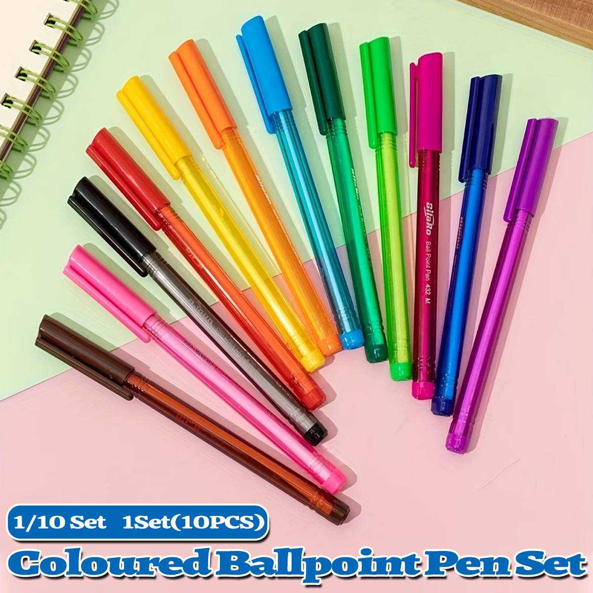 Colourful Ballpoint Pen Set for Office and School