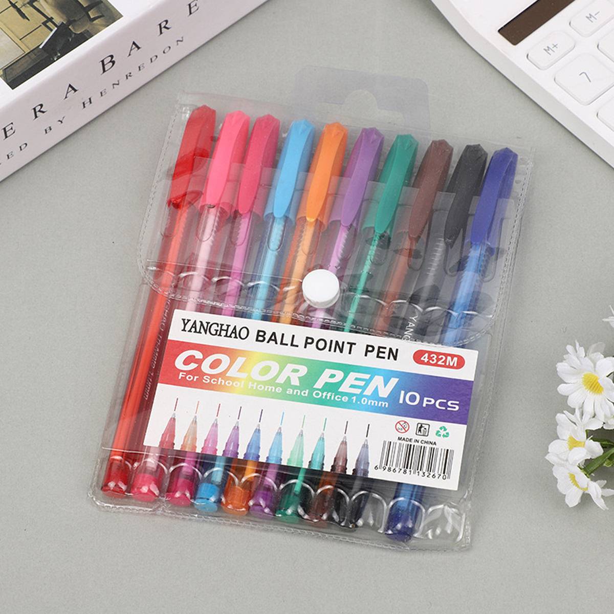 Colourful Ballpoint Pen Set for Office and School