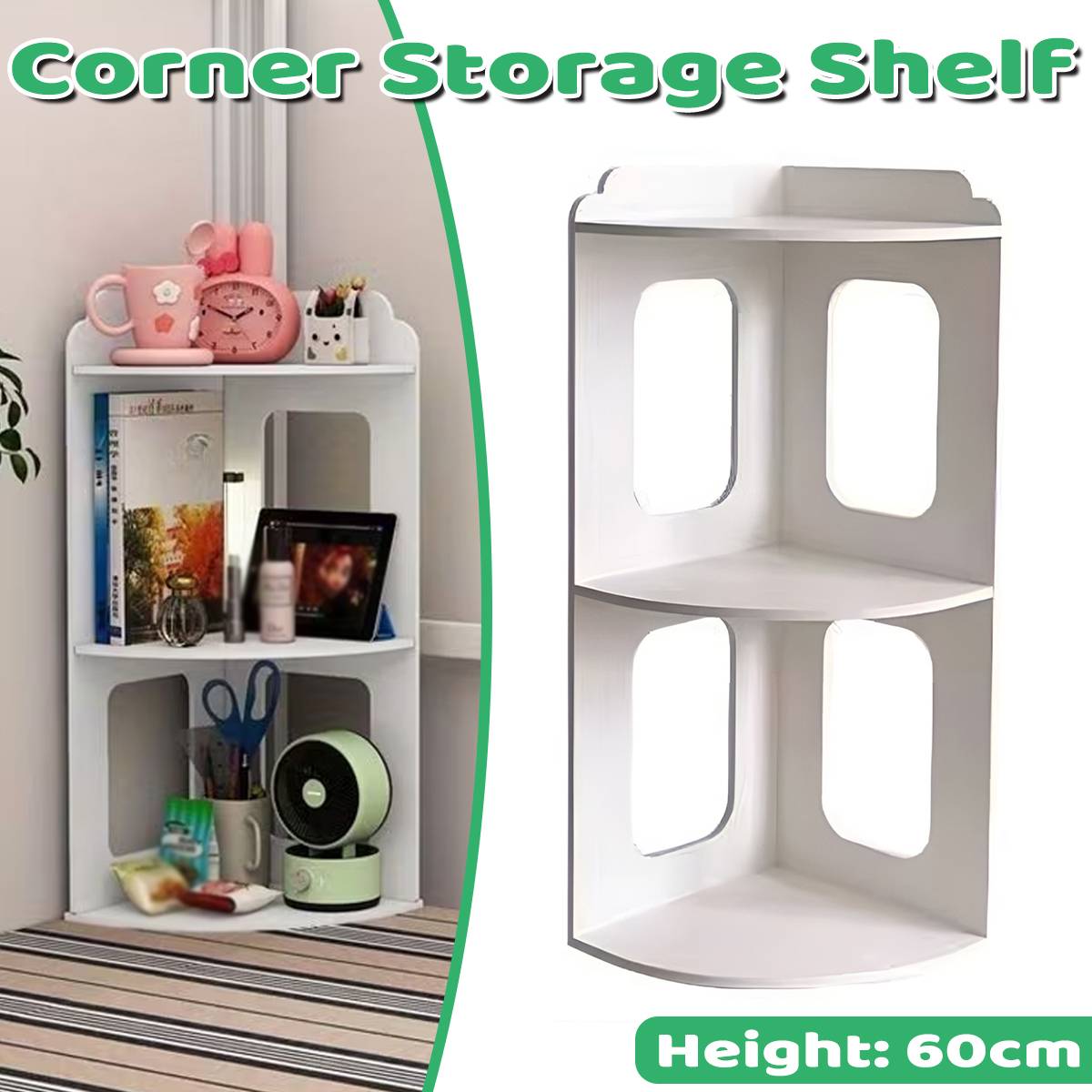 2-Tier Desktop Corner Shelf Space Saving Rack