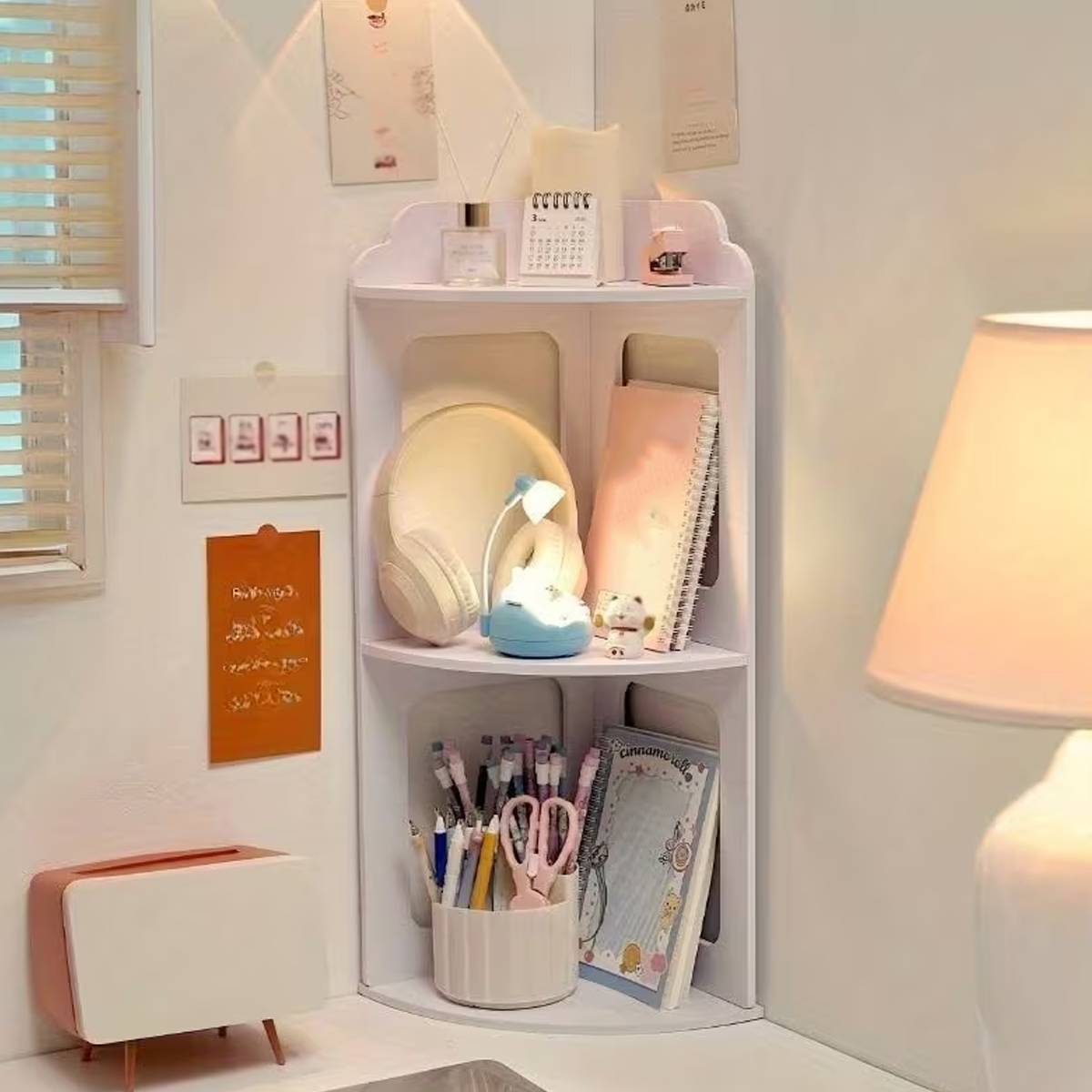 2-Tier Desktop Corner Shelf Space Saving Rack