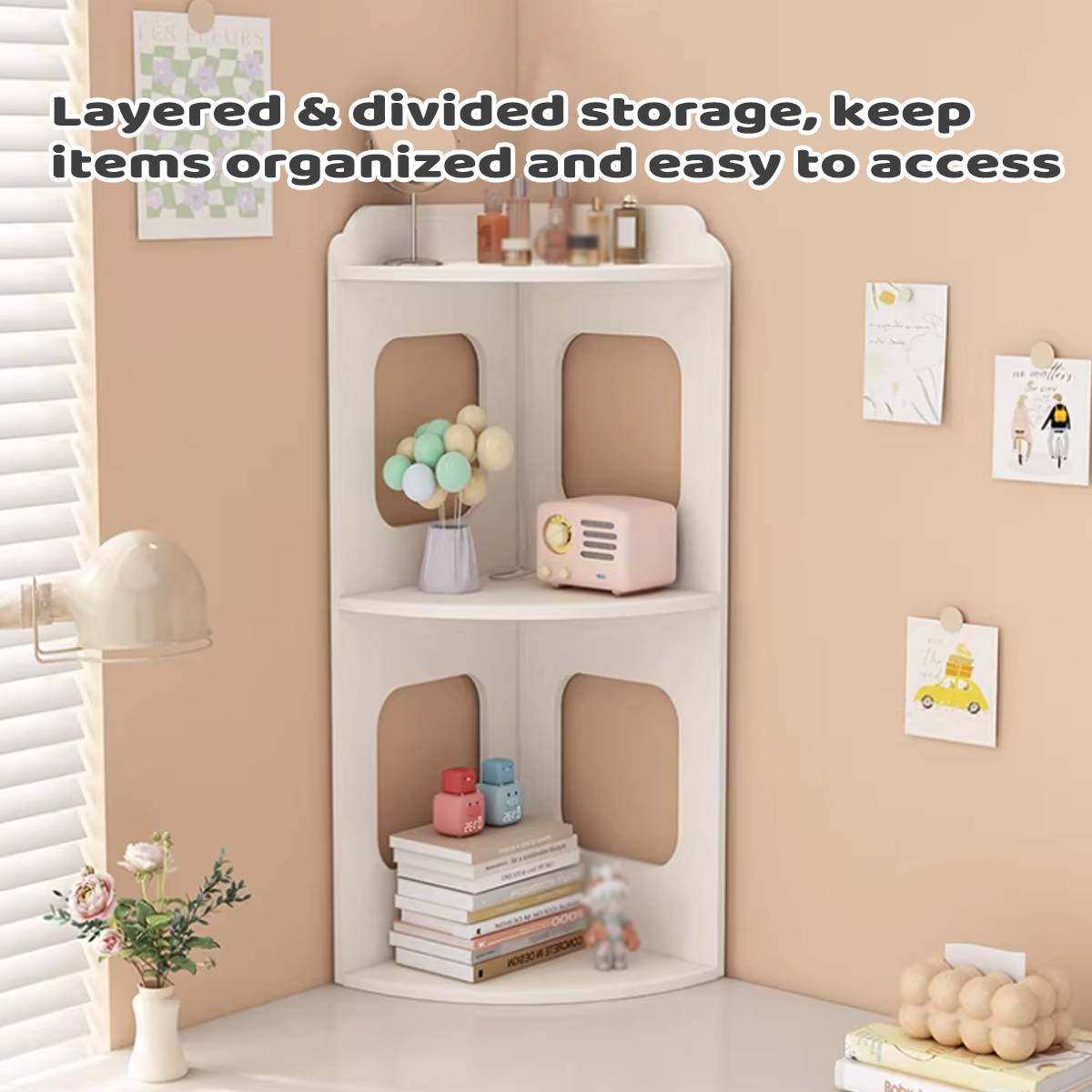2-Tier Desktop Corner Shelf Space Saving Rack