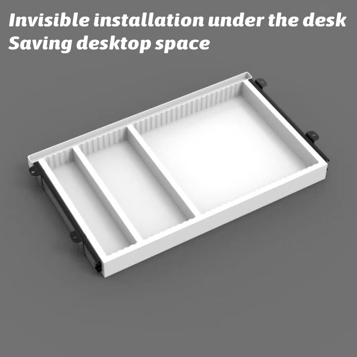 Slim Under Desk Drawer Organiser Slide-Out Tray