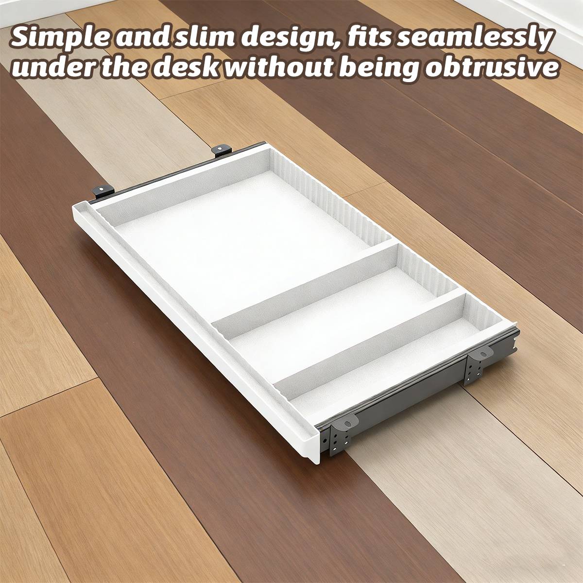 Slim Under Desk Drawer Organiser Slide-Out Tray