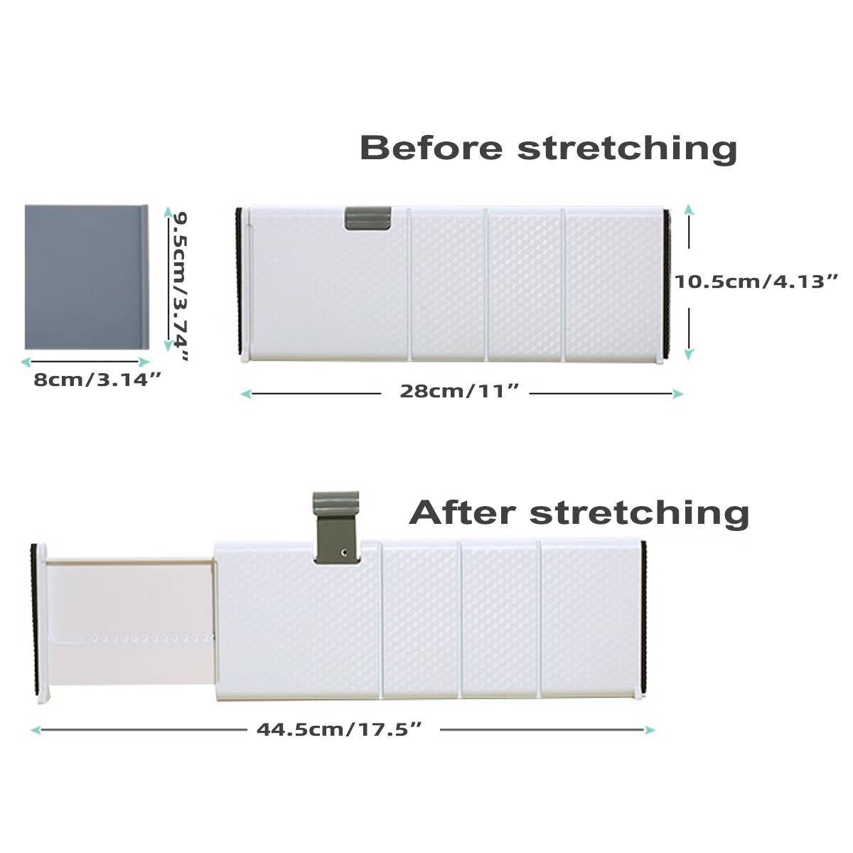 4 Pcs Expandable Drawer Divider with Anti-Slip Pads