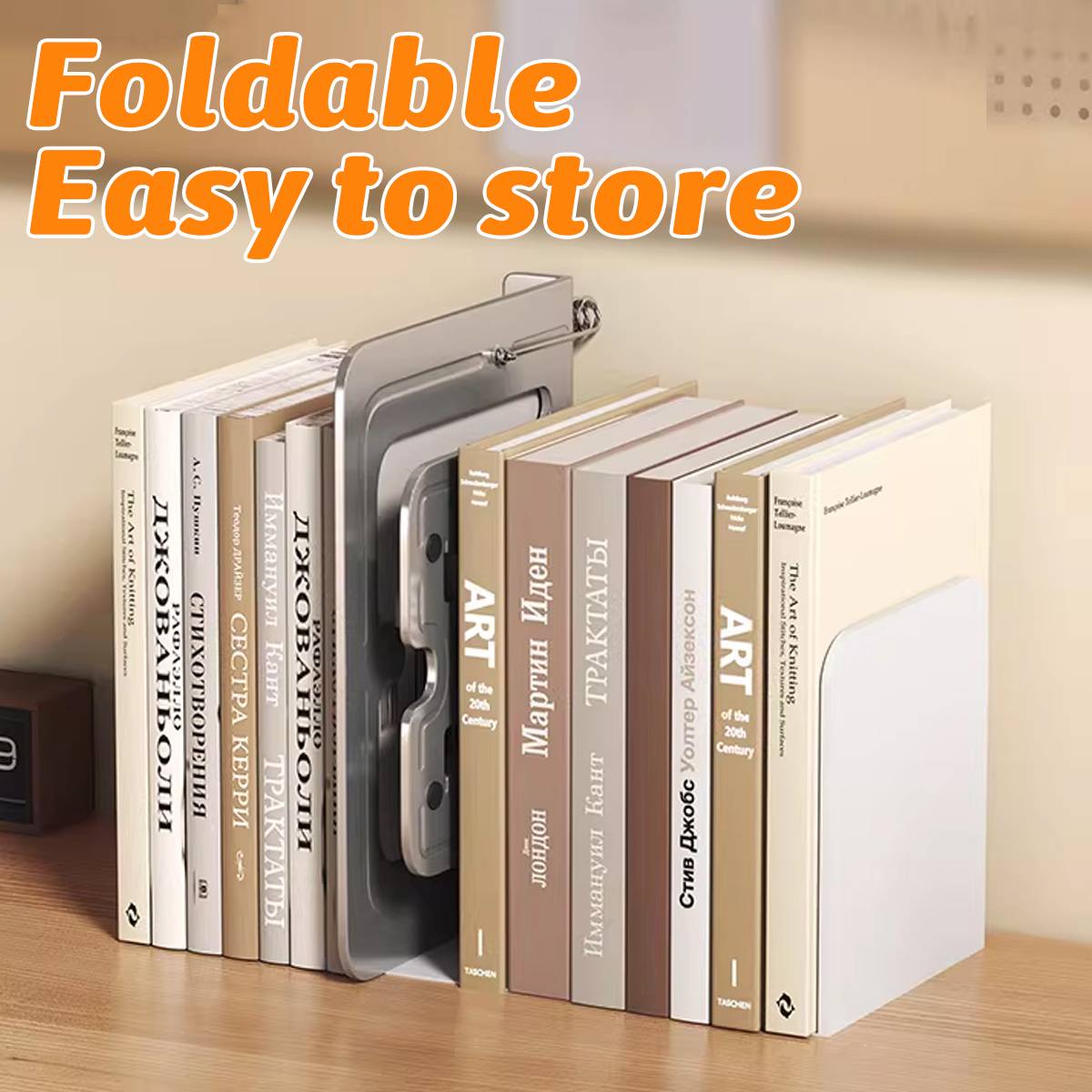 Silver Metal Book Stand Adjustable Foldable Reading