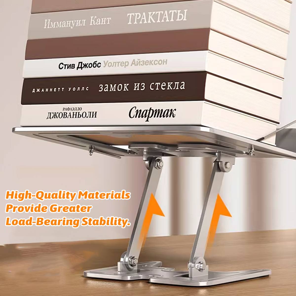 Silver Metal Book Stand Adjustable Foldable Reading