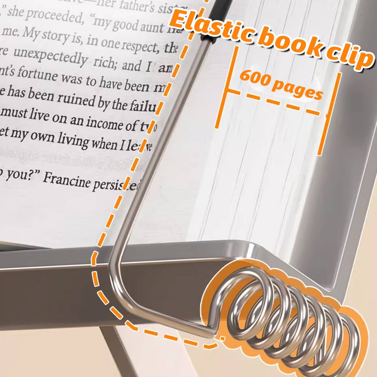 Silver Metal Book Stand Adjustable Foldable Reading