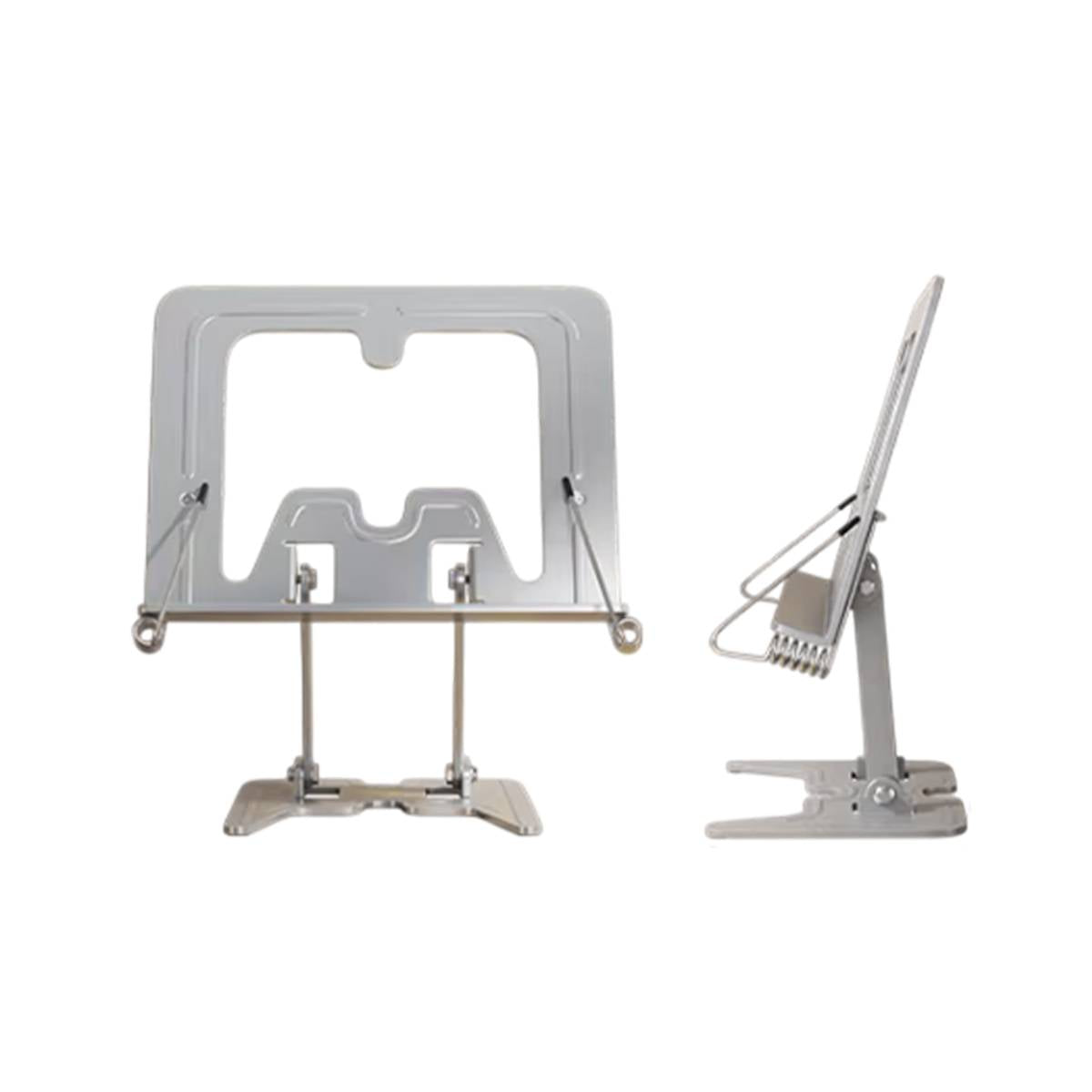 Silver Metal Book Stand Adjustable Foldable Reading