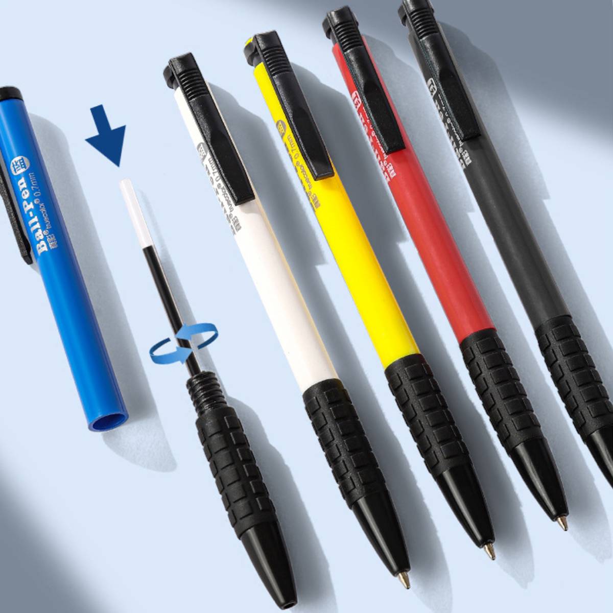 60pcs Push Button Ballpoint Pens 0.7mm Medium Tip
