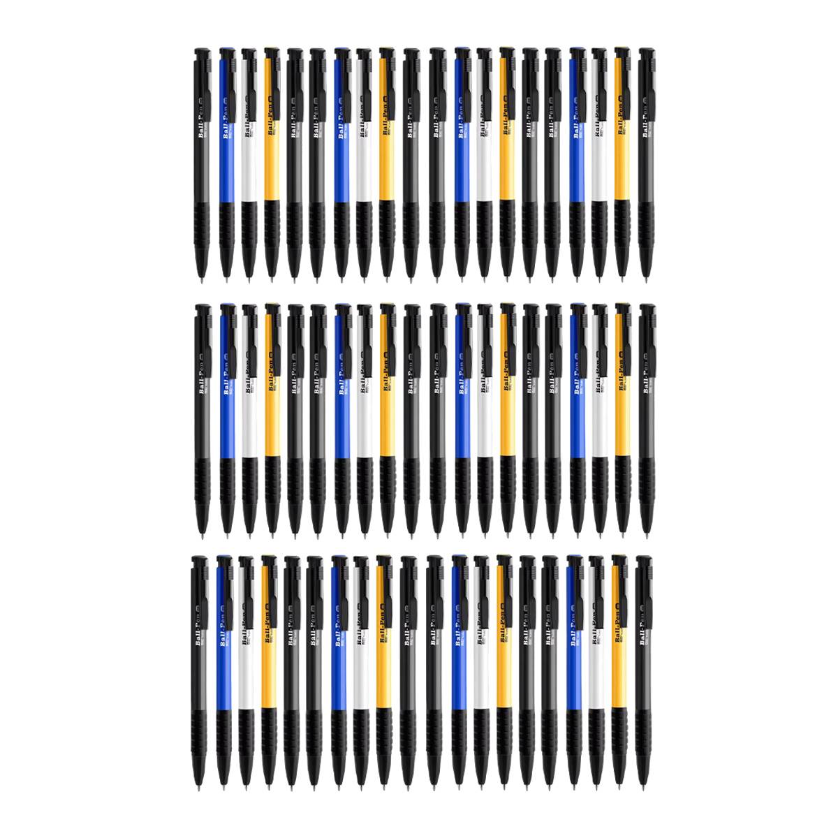 60pcs Push Button Ballpoint Pens 0.7mm Medium Tip