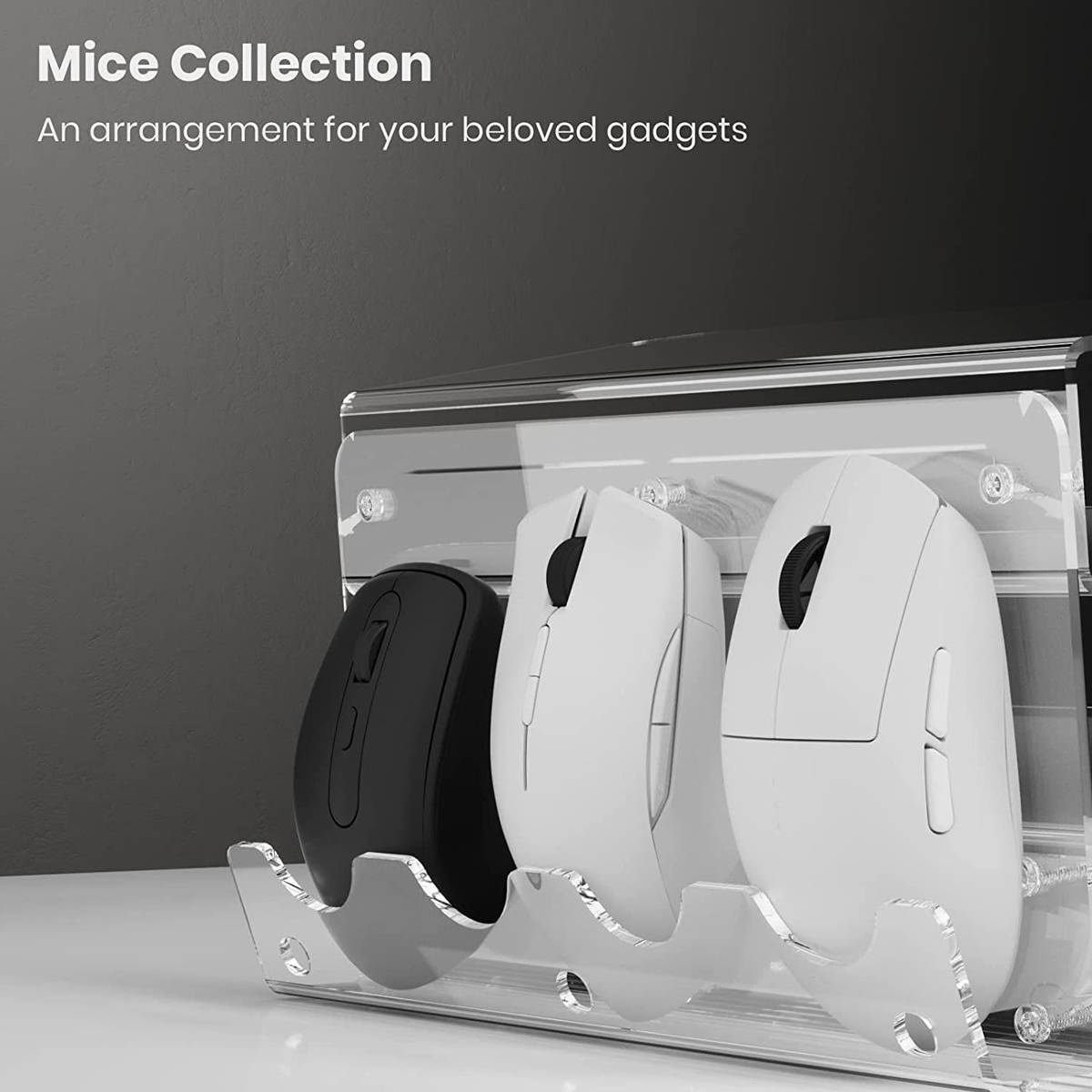 Acrylic 3-Tier Mouse Keyboard Storage Rack Desktop