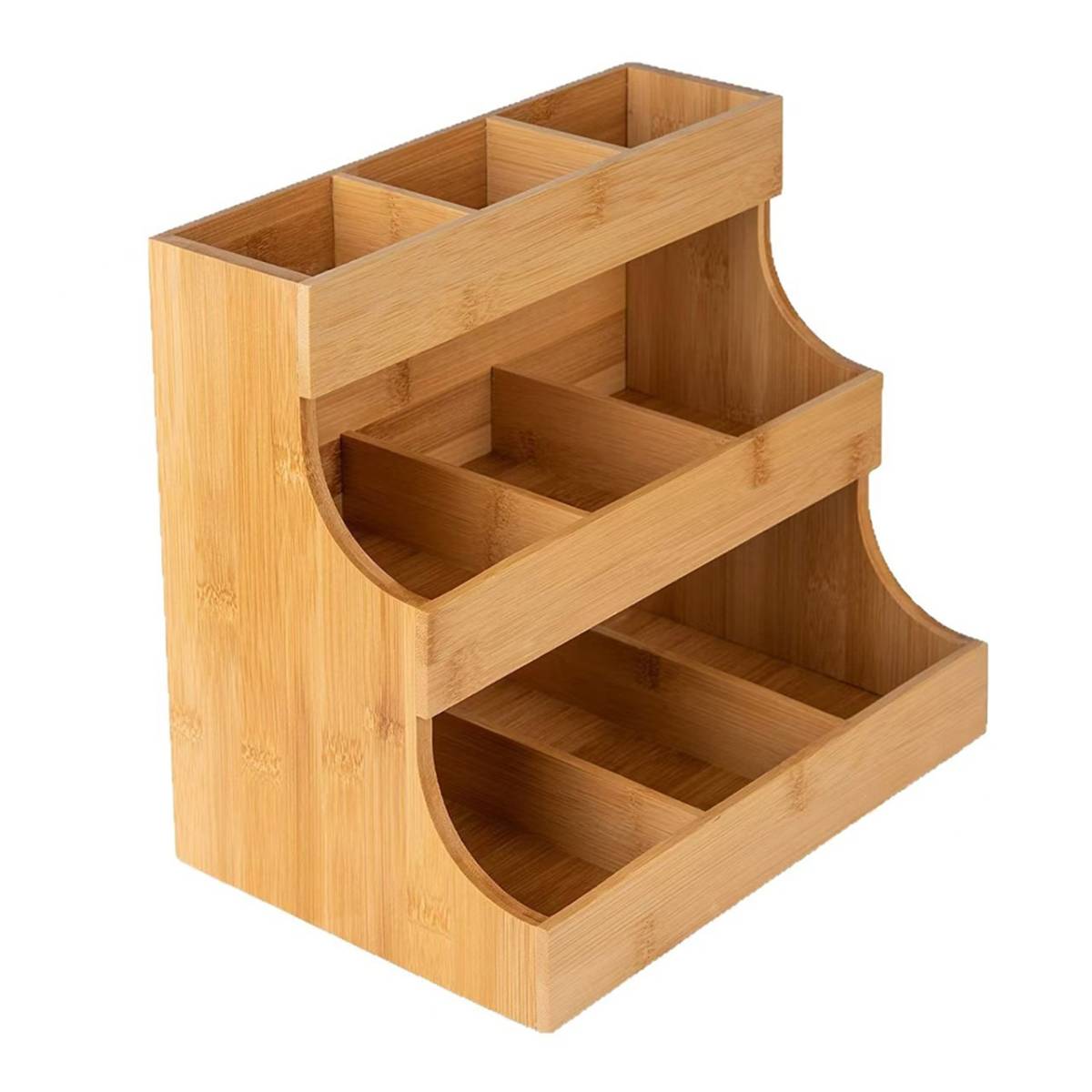 3-Tier Bamboo Storage Rack for Coffee and Tea