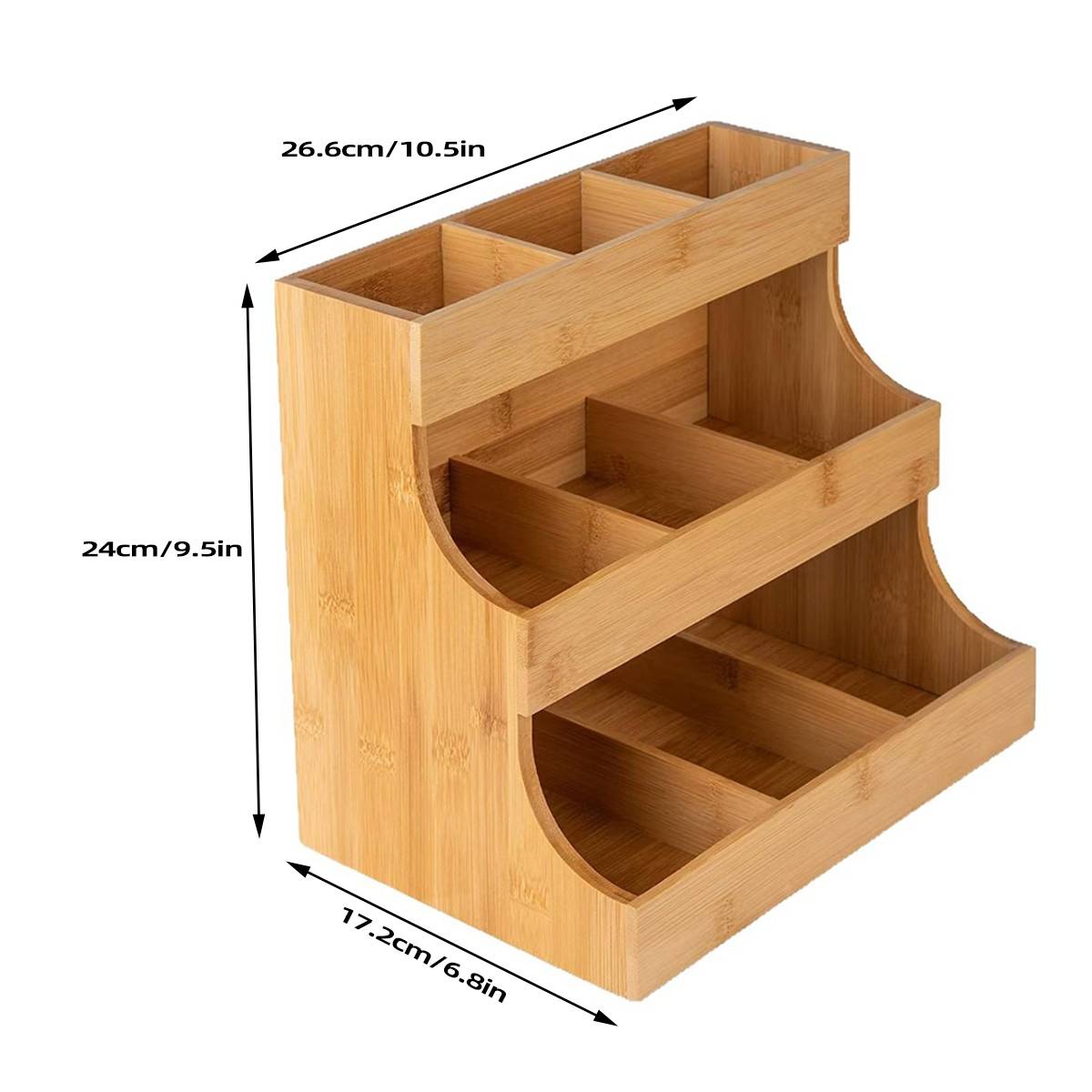 3-Tier Bamboo Storage Rack for Coffee and Tea