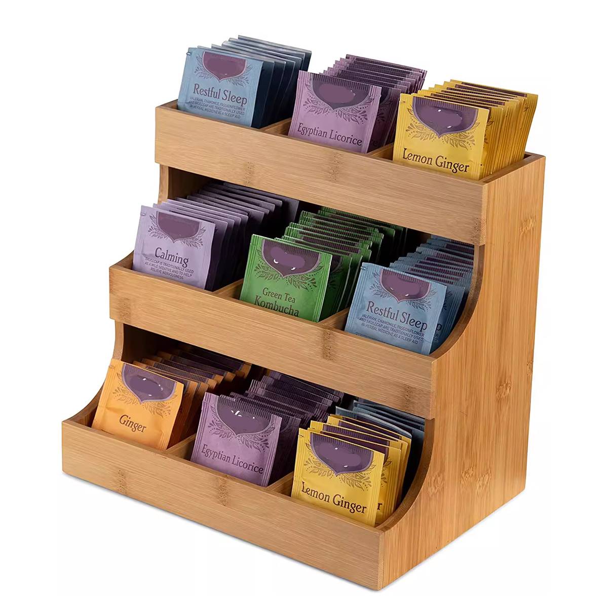 3-Tier Bamboo Storage Rack for Coffee and Tea