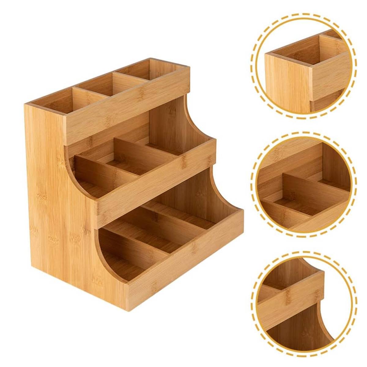 3-Tier Bamboo Storage Rack for Coffee and Tea