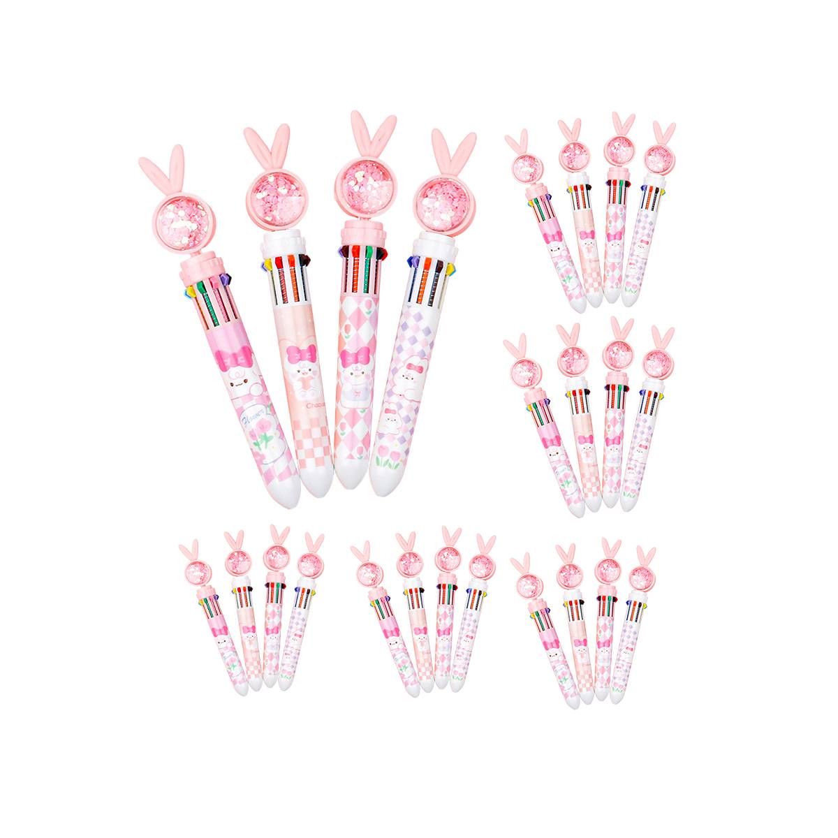 10 Colour Cartoon Push-Click Ballpoint Pen