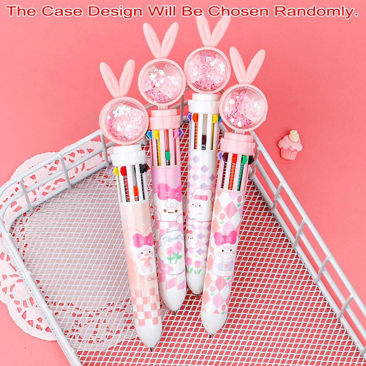 10 Colour Cartoon Push-Click Ballpoint Pen