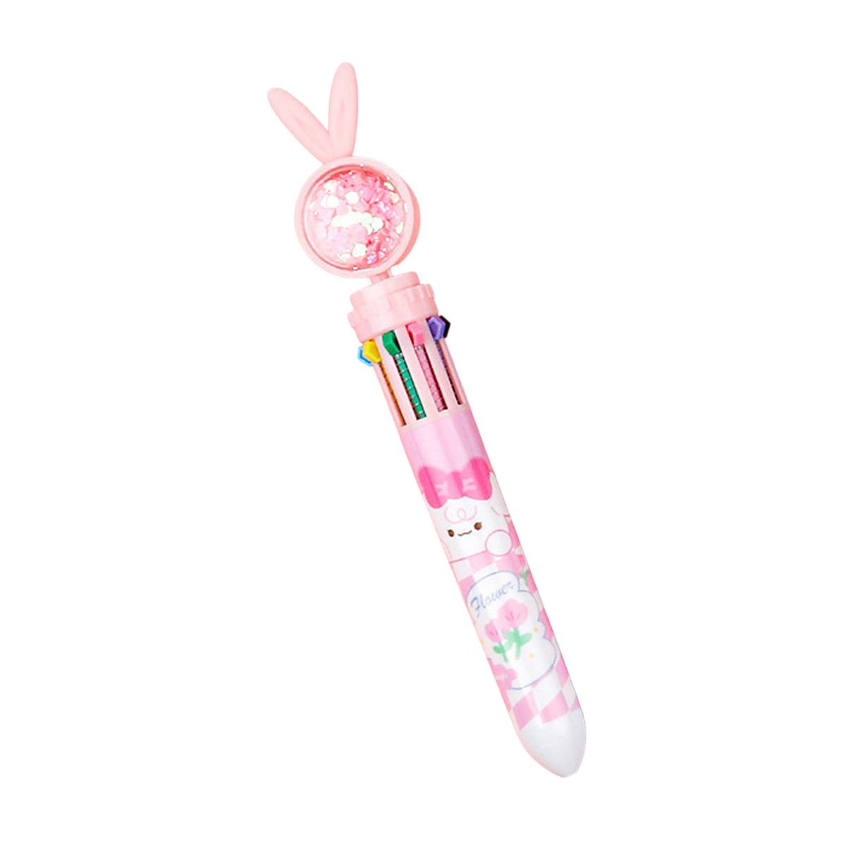 10 Colour Cartoon Push-Click Ballpoint Pen