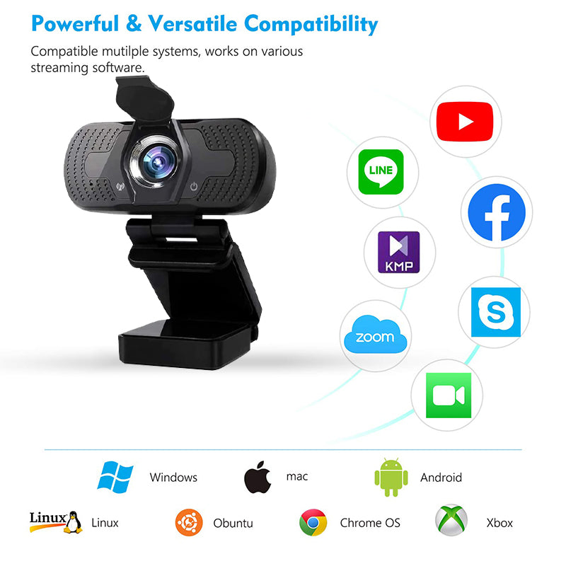 1080P Webcam Full HD USB 2.0 with Microphone PC