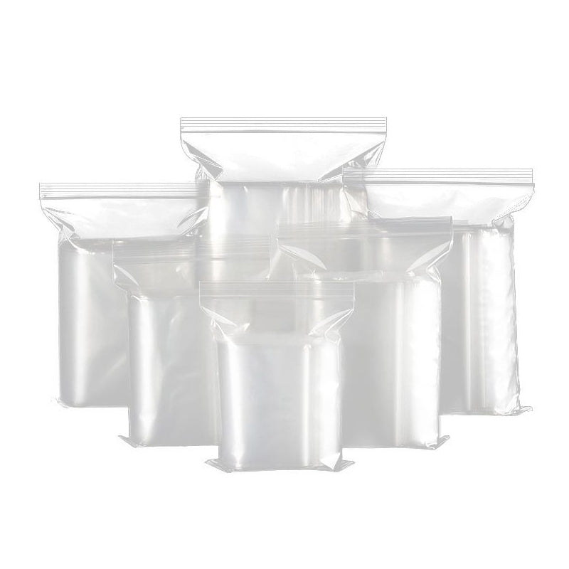 80μm Bulk Resealable Zip Bags PE Clear Plastic