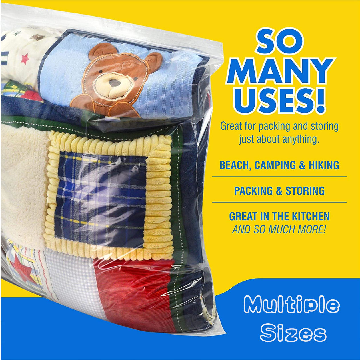 120μm  Zip Lock Plastic Bags Thick Clear Resealable