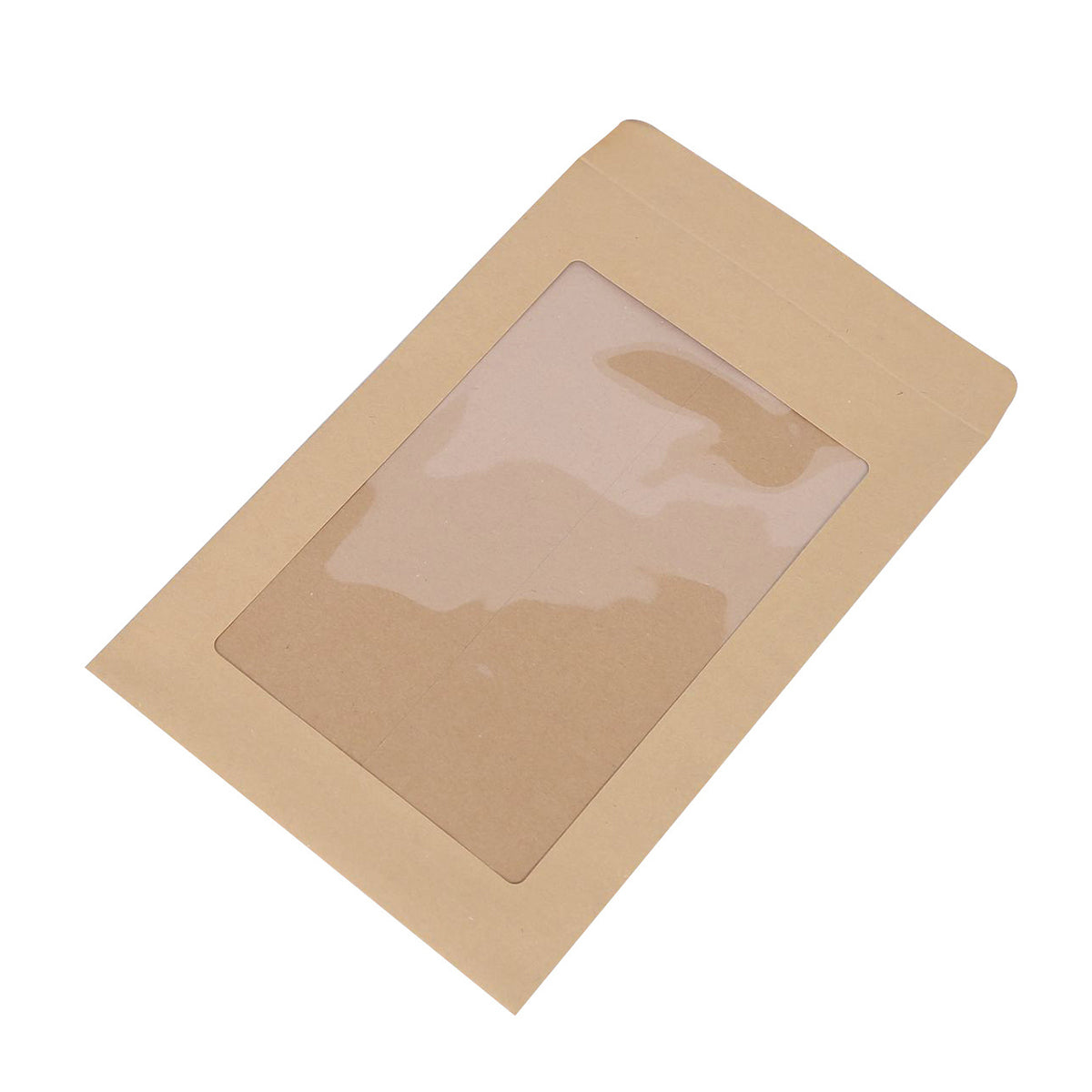 100 Pcs Kraft Window Envelopes Self-Seal
