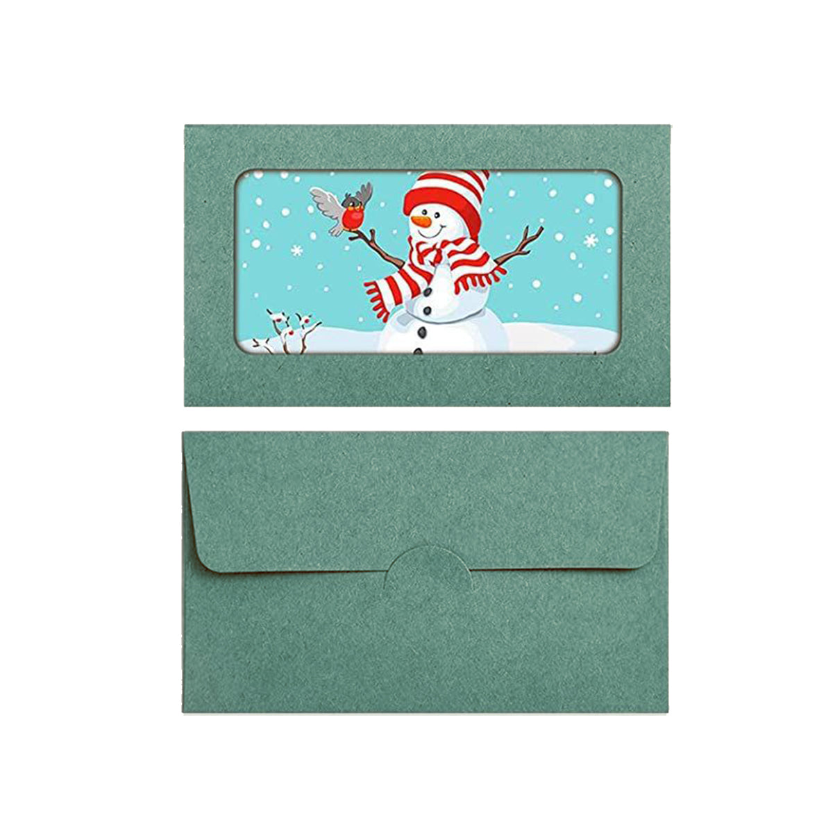 100 Pcs Kraft Window Envelopes Self-Seal