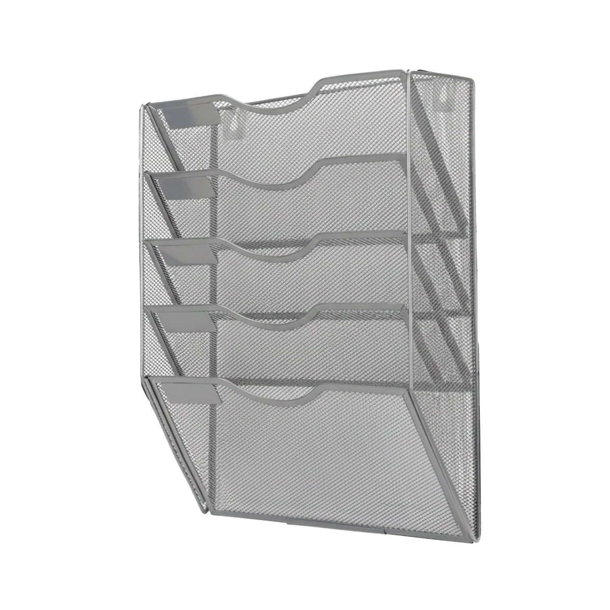 Wall-Mounted 5-Tier Metal Mesh File Organiser Rack