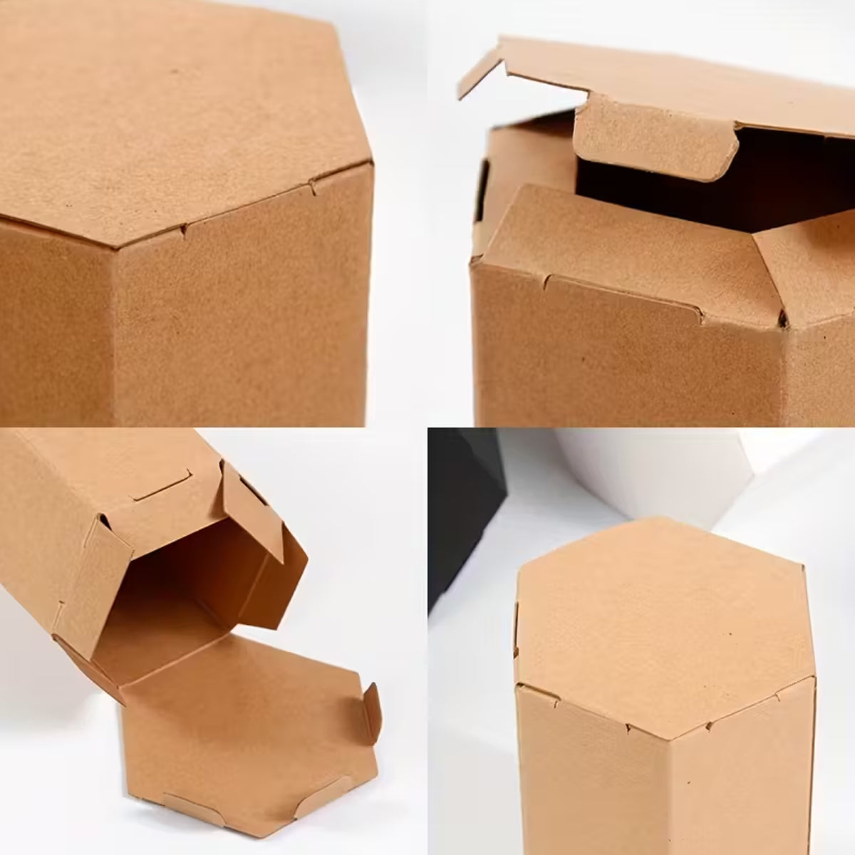 20pcs Kraft Paper Hexagon Gift Boxes for Parties