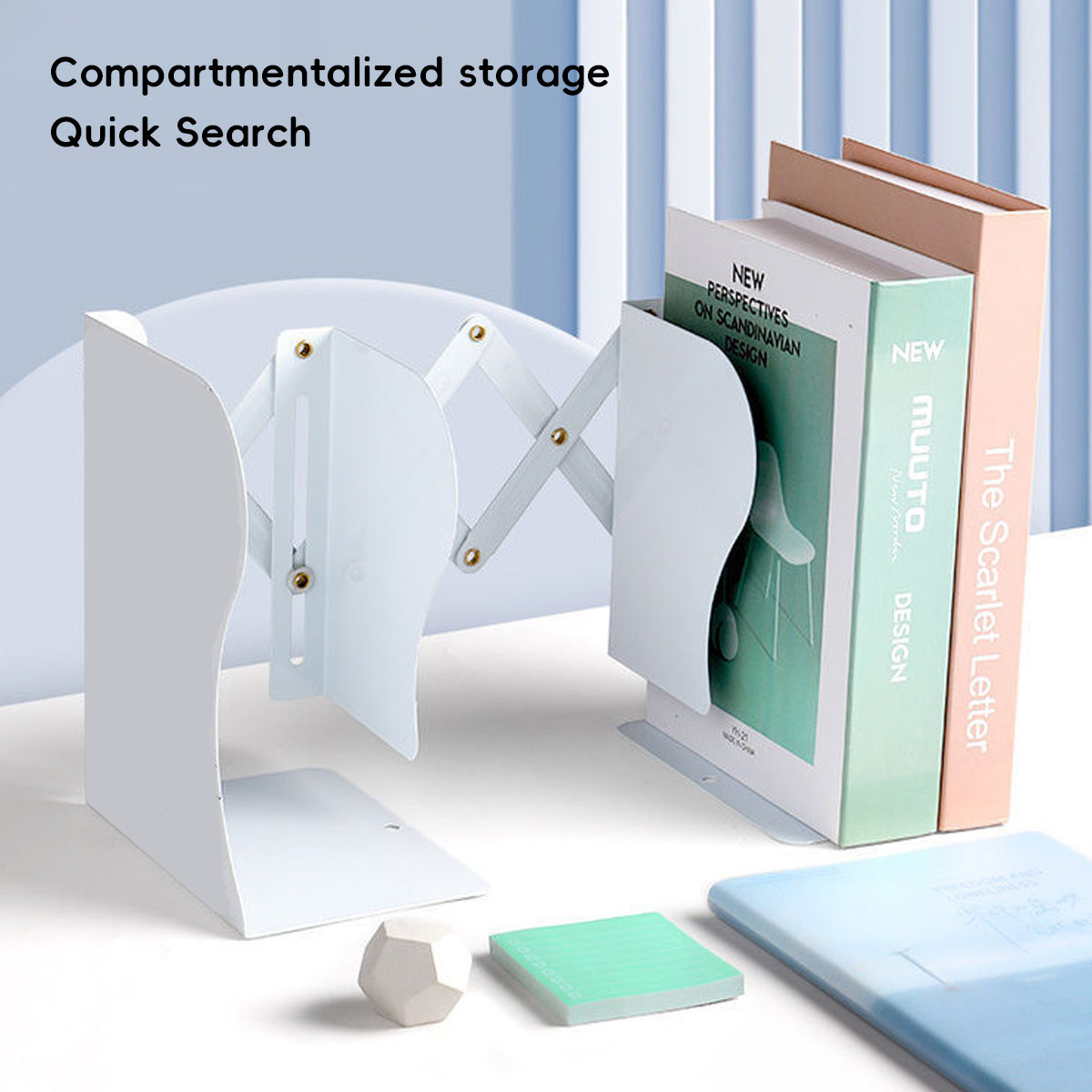 Extendable Metal Desktop Book Storage Rack