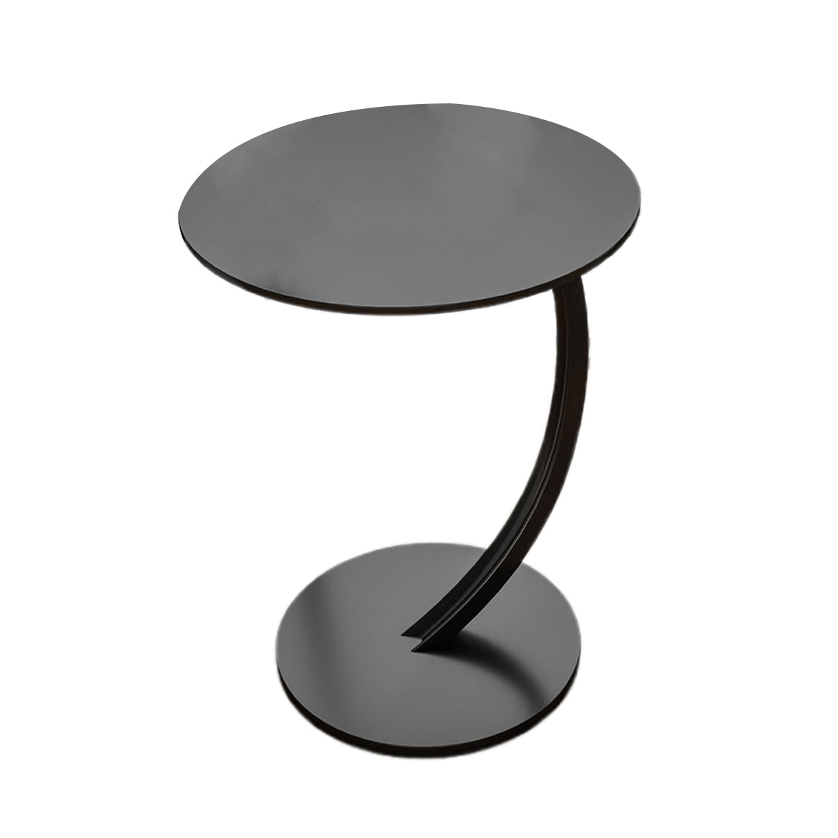 C Shaped Side Table Sturdy Carbon Steel Space Saving Design